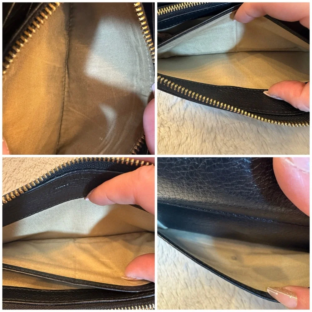CHLOE Lily Continental Leather Bow Zip Wallet in Black - EUC